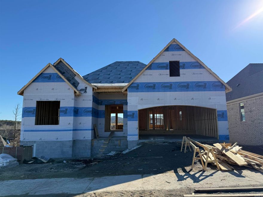 This thoughtfully designed split-to-rear style floor plan offers the perfect blend of style and function with unique spaces for everyone!  Designer-curated finishes are coming soon, but if you get in early, you can still put your personal touch on remaining selections, and customize your own flex space downstairs! This could be a gym, art room, media room, or a 5th bedroom. The choice is yours, come make it your own!  This is a brand new plan specially designed for this community. You'll enter on the main level, greeted by an open foyer with 12' ceilings. There are 3 bedrooms on this level, the primary suite included! The en-suite primary bathroom feels like a spa with a free standing tub and double vanities. The bathroom connects to a giant customizable closet (design it yourself!), which leads into to the laundry room for ease in every day living. The living area is open with dedicated kitchen and dining spaces, and features a covered porch offering top-of-the-hill views.   Downstairs you enter into a playroom / secondary living area. There is a 4th bedroom, a full bathroom, and a CUSTOMIZABLE flex room with extra storage space attached!  Estimated completion is May/June 2026.