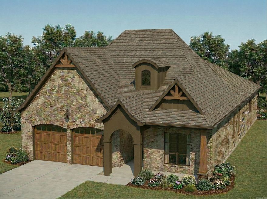 New construction loading in West Little Rock’s most sought after new community, Kinley Ridge. This European inspired home blends timeless architecture with a warm, modern edge featuring steep rooflines, a mix of stucco, Hardie board and batten, and brick with a soft smear, paired with rich wood accents and curated exterior details that set it apart. Inside, enjoy quartz countertops, custom cabinetry, 12-foot ceilings in the foyer and living room, and designer curated touches around every corner. The layout is thoughtfully designed for both everyday living and effortless entertaining, with natural light throughout. Kinley Ridge will feature a neighborhood pool and playground, adding to its long-term appeal and lifestyle. As the first phase of homes is completed, pricing is expected to continue rising, making now the time to secure your spot and benefit from early value. Estimated completion is late October. Photos of completed home are of the same floor plan, finishes and details will vary. See listing agent for specific design selections of this beautiful home.