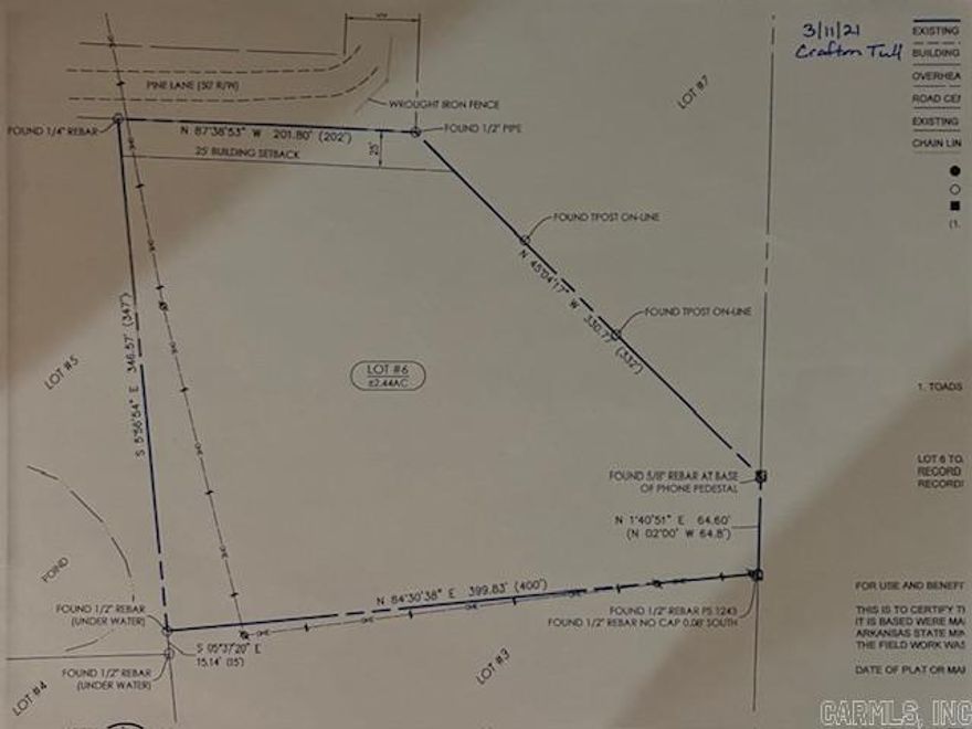 Nice 2.44 acre lot to build your dream home in a subdivision but in a country setting yet close to city limits and close to all amenities of the city. Electric available on 3 sides of property. Partial pond on back of property when pond is full. Possible to sell off timber when clearing for building site.