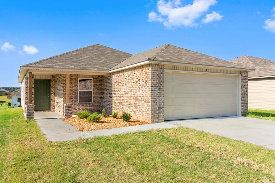 The Armstrong II plan is a sweet, modern looking plan. Bedrooms 2 & 3 are grouped together close to their shared hallway Bathroom and the Laundry Room for ultimate convenience. The Master Bedroom is set to the rear of the home for added privacy. Come tour it today!  Thoughtful upgrades included in this home: 14'x7' uncovered patio, plumbing faucet upgrade 2, 8" deep Kitchen sink, door bell, crown on Kitchen cabinets, 16" laminate bar top in Kitchen, Luxury Vinyl Plank flooring in wet areas and Living Room and adjacent hallways, raised ceilings in Living Areas per municipal requirements, fiberglass exterior doors, Cheyenne style doors, back door half lite, baseboards level 2, full sod, stainless steel appliance package.    ***AGENTS: PLEASE SEE AGENT REMARKS/SHOWING REMARKS FOR VERY IMPORTANT INFORMATION.***  THIS HOME SCHEDULED TO BE COMPLETE IN MID JULY.