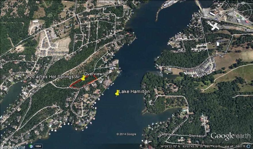 4.20  Beautiful Acres across from Custom Lake Homes, Property has access to both sides from Donathan and from Overview.