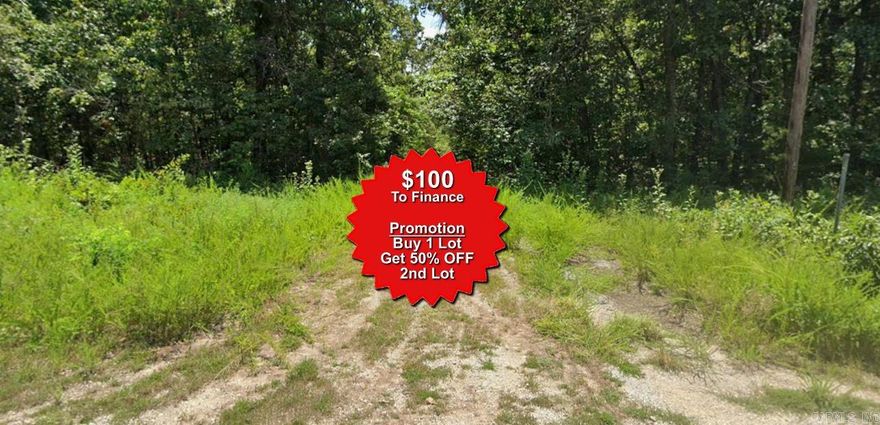 Buy one lot and get 50% off an additional lot! Owner-finance for easy terms. Nice lot to develop or hold for future value. Public water and electric are available to run to property and will need septic. Owner/agent. No mobiles allowed. Finance is $100 down and $99 a month for 10 months. Quit claim deed conveys. Closing costs are included. No limit on lots. Bulk land sales specialist with the best land prices in Arkansas. Over 10 years, as a licensed Realtor, selling land.  Parcel ID# 215-14243-000