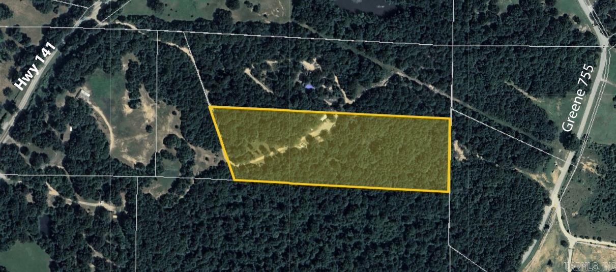 Looking for space to spread out? This 7.80-acre tract off Hwy 141 offers privacy and potential, located about 14 miles from Jonesboro, 11 miles from Paragould, and just 5 miles from Lake Frierson. As the crow flies, the property sits roughly 640 ft. off Hwy 141, providing seclusion while still being accessible. Utilities include Craighead Electric and rural water, plus there’s a utility building and concrete slab already on site (little to no value). With approx. 7.14 acres in timber, it’s a great option for hunting or enjoying the outdoors. Annual property taxes include a Timber Tax ($1.43 in 2024) and Western Fire District Special Improvement Tax ($4.80 in 2024). Located in Greene County Tech School District, this property offers both recreational use and long-term investment potential. Owner is an Arkansas licensed real estate agent.