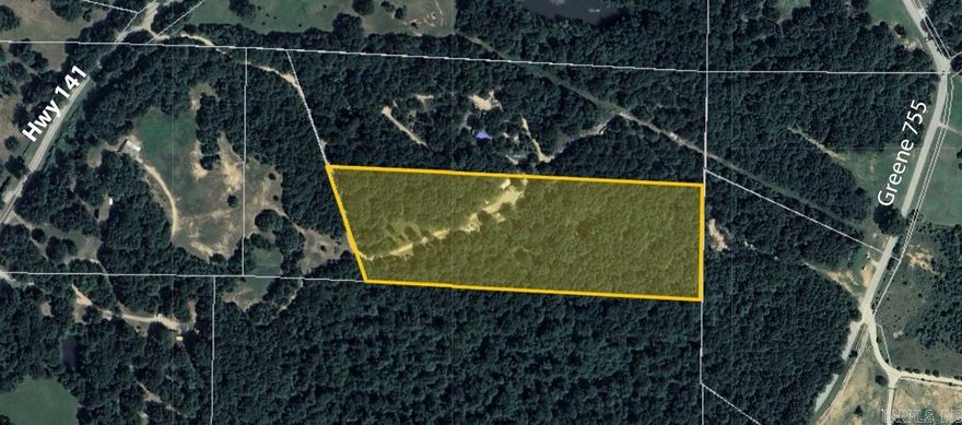 Looking for space to spread out? This 7.80-acre tract off Hwy 141 offers privacy and potential, located about 14 miles from Jonesboro, 11 miles from Paragould, and just 5 miles from Lake Frierson. As the crow flies, the property sits roughly 640 ft. off Hwy 141, providing seclusion while still being accessible. Utilities include Craighead Electric and rural water, plus there’s a utility building and concrete slab already on site (little to no value). With approx. 7.14 acres in timber, it’s a great option for hunting or enjoying the outdoors. Annual property taxes include a Timber Tax ($1.43 in 2024) and Western Fire District Special Improvement Tax ($4.80 in 2024). Located in Greene County Tech School District, this property offers both recreational use and long-term investment potential. Owner is an Arkansas licensed real estate agent.