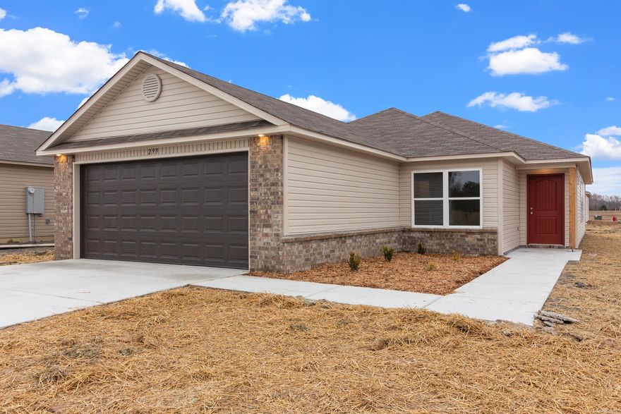 The brand-new Pinehurst plan! A sweet front porch leads into an open-concept home with plenty of space for Dining Area, Kitchen and Living Room. Bedrooms 2 & 3 share a hallway that is just steps from both the Bathroom and Laundry Room for highest convenience. The Master Bedroom is set to the rear of the home for more privacy.   Smart upgrades included in this home: plumbing faucet upgrade 2, crown on Kitchen cabinets, 16" laminate bar top in Kitchen, Luxury Vinyl Plank flooring in wet areas and Living Room and adjacent hallways, raised ceilings in Living Areas per municipal requirements, Cheyenne style interior doors, back door half lite, baseboards level 2, 25in. wide attic stairs, LED disk lights in Kitchen, full sod, stainless steel appliance package.   THIS HOME IS SCHEDULED TO BE COMPLETE IN EARLY FEBRUARY.