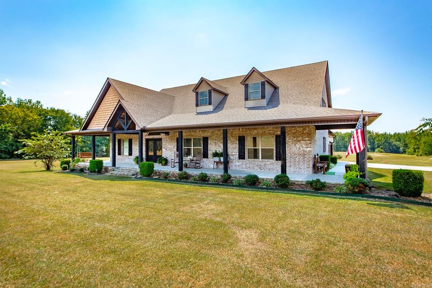 Antioch Area!  Luxurious 2940 sq ft 4/3-bedroom home situated on 13 acres with a two-acre pond.  The open floor plan of this home enables everyone to participate in conversations and celebrations. The floor-to-ceiling fireplace sets the tone for festive holiday entertaining or cozy family moments. Home showcases a standalone office tailored for those needing a private workspace.  Desiring storm safety? This home has a steel walk-in safety room located within the garage.  The 40x50 shop with 14 ft sidewalls has its own office, bathroom and tool storage room. Wired alone for 220 for those needing extra amps for welding etc... The spacious deck is perfect for BBQ's or relaxing with family and friends while enjoying the scenic views of the field and pond. Call today! See Agent Remarks!