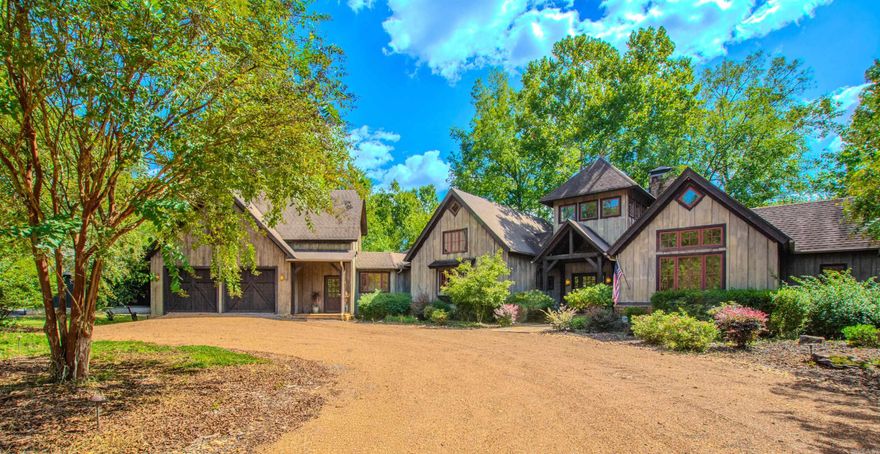 This spectacular home on the Little Red River is located in the gated community of Primrose Creek. The stunning entrance opens into a towering foyer, leading into the grand open-concept living room, kitchen and dining room.  Cathedral height wood ceilings with Mill Creek Design Post and Beam construction, a stone fireplace, and a full wall of windows provide breathtaking views of the river. The custom kitchen features handcrafted cabinetry, granite countertops, and professional-grade Thermador appliances for a commercial grade chef's kitchen. The home offers three generous bedrooms, including a serene primary suite. Relax year-round in the screened porch with its own stone fireplace. Outdoors, the property boasts extensive shore stonework and a private boat dock for easy access to world-class trout fishing. This home is being sold fully furnished, ready for immediate enjoyment. Primrose Creek offers a private community pool and gathering area, just minutes from Greers Ferry Lake, a fishing pond, and scenic hiking trails. With access to all the beauty and adventure the Natural State has to offer, your dream home is only a step away. Let us help make it a reality
