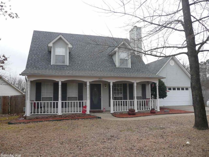 Wonderful 2-story home with porch across the front! 3BR 2-1/2 BA home is in a great subdivision. Den and MBR have wood floors plus the den features a fireplace with gas logs. Most appliances in kitchen are newer (2009) plus cabinets have granite tops, pull-out drawers and tile backsplash. The island w/granite top is being used as a table but can be removed  MBR has huge closet. One of the bedrooms up has a bonus room for office/playroom. Pt. of garage taken in for laundry. Floored attic and lots of storage!