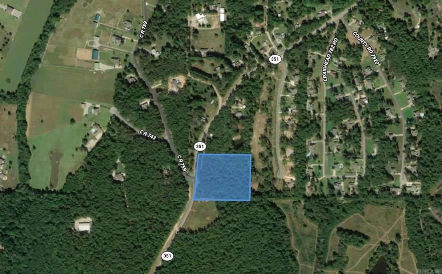 Perfect location to build your dream home in a country setting. This 6.62 acreage of land is located in the Brookland School District, just outside of Jonesboro city limits, and right across the street from Terra Hills. Direct access to the highway; easy commute to downtown Jonesboro just 10 miles away where there are plenty of restaurants. Craighead Forest Park offers outdoor activities just 15 miles away.