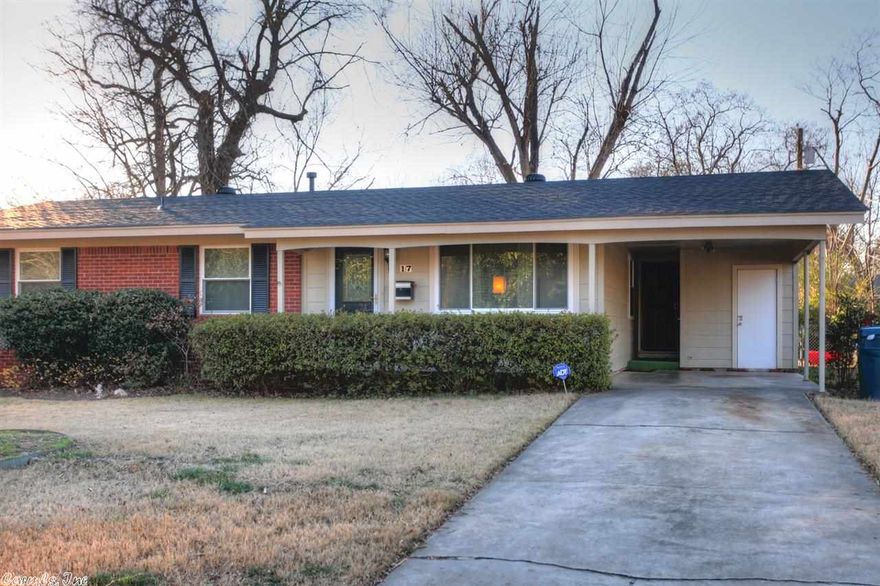 CUL DE SAC STREET! Charming 3 bedroom, 1.5 bathrooms with large level lot. Up dates in 2014 new Roof with architectural shingles, hardwood floors and fresh paint, 2010 new insulated windows.  2 open living areas, nice size storage room located in fully fenced backyard.. Safe and well established subdivision.  Located in LR School district also close to 3 private schools. Central location, easy access to mid-town as well as I 630.  Affordable with curb appeal! Fitting home for family or single buyer.