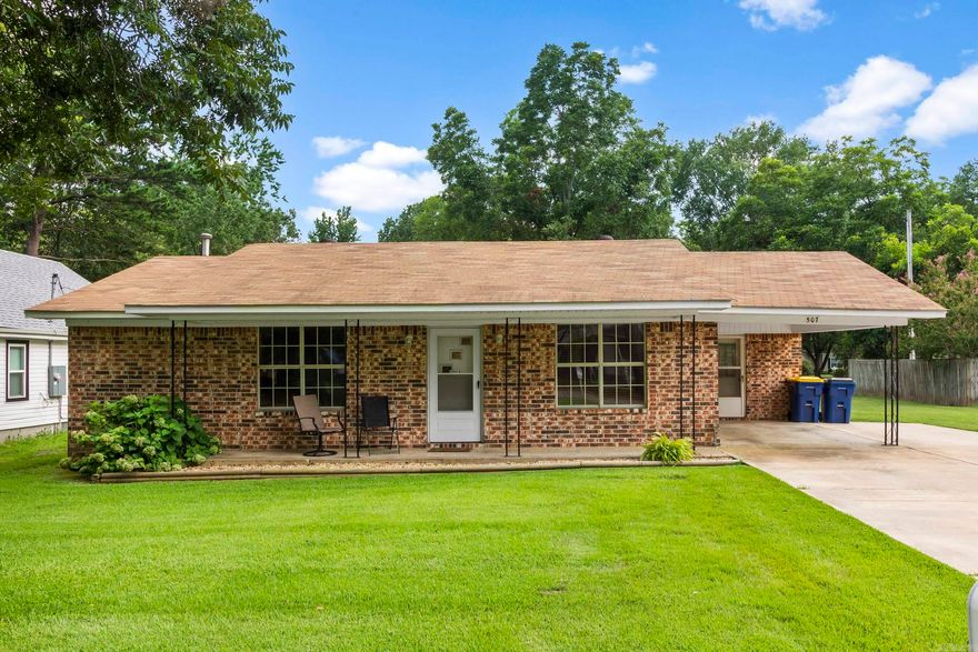 Welcome to your new home! This delightful 2-bedroom, 1 bath house situated in the middle of town near shopping. The backyard is a true oasis with mature pecan trees providing shade all this to be enjoyed while sitting on the covered back deck that is ideal for outdoor gatherings or a quiet retreat. Plenty of storage with not 1, but 2 storage buildings in the backyard, 8' x 12' & 12' x 8'.