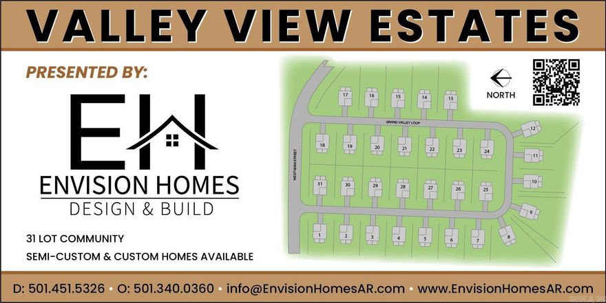 Lot 13 of Valley View Estates - Welcome to an ideally located NEW subdivision in Austin, AR - Located within the Cabot School District. This subdivision has a minimum square footage of 1,700 sq ft and will feature quality built homes. The ideal location is 1-2 min off 67/167/I57 and is also within 2-min of the newly built Cabot Pre-K campus too! Not to mention being within less than 10-minutes to dining, shopping, schools, and the ever growing in popularity, Game Time at The Grounds sports complex! Do not forget you can also be golfing in 10-minutes too at one of two of Greystone's Golf Courses! We have builders for you too!