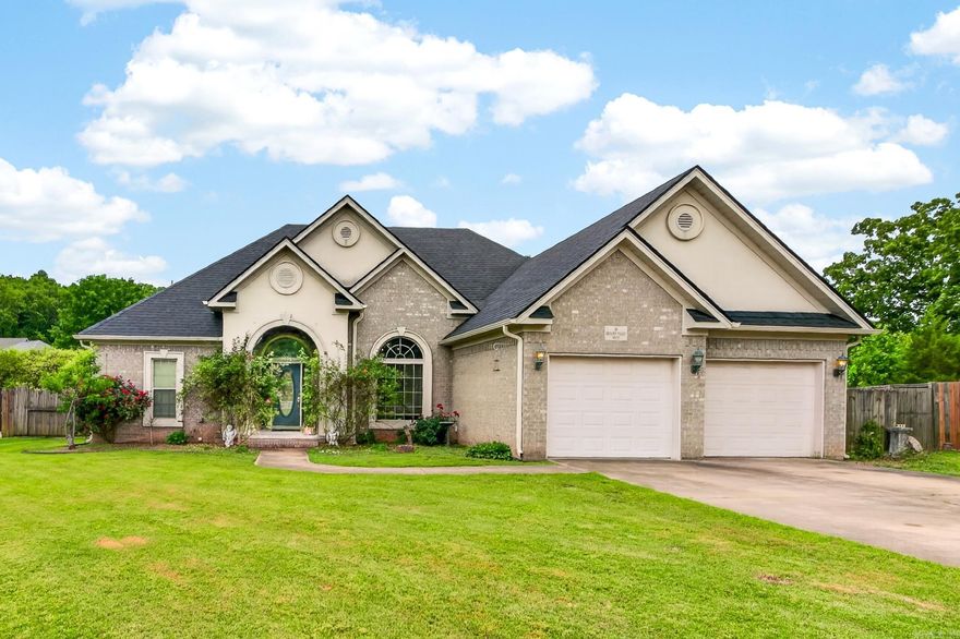 Located in the sought-after Greystone subdivision, this 4 bedroom, 2 bathroom home offers a desirable split floor plan and endless potential for the right buyer ready to make it their own. The spacious living room features a double-sided gas fireplace that also opens to the eat-in kitchen, creating a warm and inviting layout for everyday living and entertaining. The large primary suite includes a spacious bathroom with a jetted tub, walk-in shower, separate sink vanities, and a walk-in closet. Step outside to the covered back porch complete with a gas connection for a grill and enjoy the fenced backyard with room to relax or play. This home is being sold as a fixer upper and priced accordingly, offering a great opportunity to add your personal touch in a desirable neighborhood.