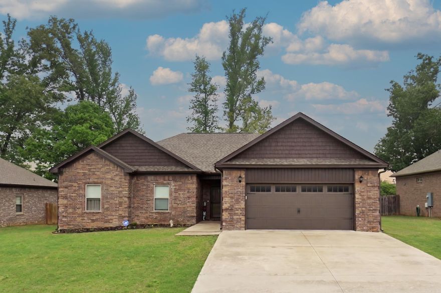 This immaculate all-brick home is located in the highly sought-after Cabot School District, offering a spacious 4-bedroom, 2-bath layout with convenient access to the interstate. You will fall in love with the open floor plan featuring high ceilings and a large living room anchored by a cozy fireplace. The oversized kitchen is a chef’s dream, with a massive island, stainless steel appliances, and a pantry perfect for entertaining. The private primary suite includes a luxury bath with a whirlpool tub, separate shower, side-by-side sinks, and a huge walk-in closet with a built-in dresser. Three additional bedrooms are separate from the primary suite, providing excellent privacy and storage. Step outside to a level, fully fenced backyard featuring a covered back porch and an extended concrete pad, offering plenty of room for relaxation and outdoor activities. Outdoor storage shed conveys. Roof replaced in 2022. This move-in-ready home is a must-see!