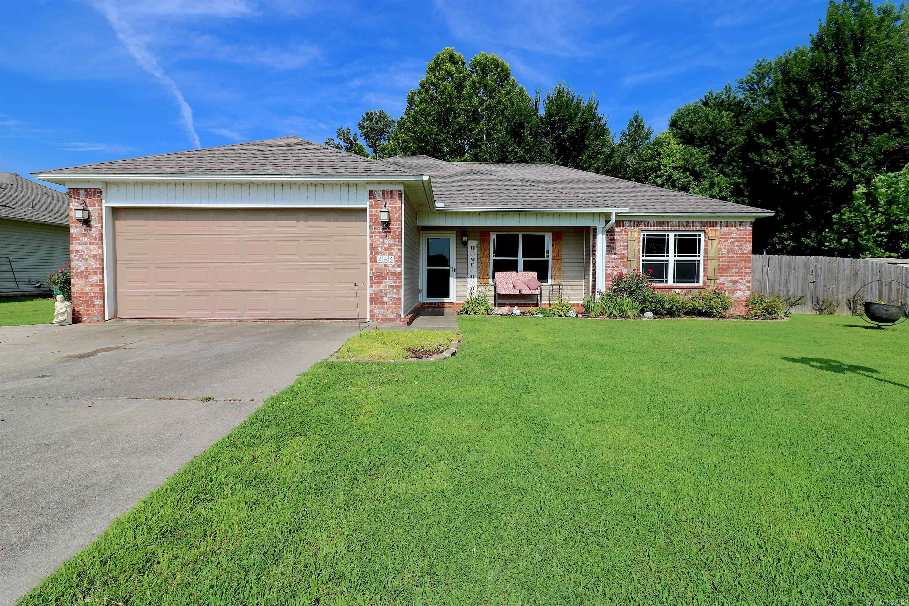 Welcome to this beautifully updated 3-bedroom, 2-bath home located in a quiet cul-de-sac in Austin, AR just minutes from the freeway and close to Cabot High School. Step inside to an open floor plan featuring a spacious living area with new flooring, a cozy gas fireplace, and plenty of natural light. The remodeled kitchen shines with updated cabinets, granite countertops, and new appliances, while the primary bathroom has also been thoughtfully updated for modern comfort. Additional highlights include a Jack and Jill guest bathroom with a relaxing Jacuzzi tub, new carpet in the bedrooms, an on-demand hot water heater, and a 3-year-old roof. You'll also find upgraded ceiling fans, storm doors at both entrances, and an extended-width driveway for added convenience. Out back, enjoy a covered porch and additional patio space perfect for grilling or entertaining guests. This home combines stylish updates with functional features in a prime location.