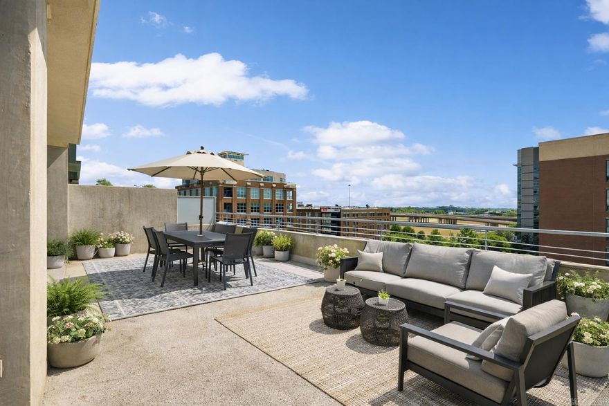 Welcome to a spectacular condo on the 6th floor with fantastic views of downtown Little Rock. Inside this open floor plan condo, you will find a 2 sided fireplace, remote controlled solar blinds, high ceilings and an extra large private balcony for your outdoor seating, planters, electric grill, water feature, and dining needs... The kitchen boasts SS appliances, gas stove, microwave, refrigerator and dishwasher.  Granite counters with large island for entertaining guests, plus the refrigerator and washer/dryer do convey.The 2 spacious bedrooms, each w/ their own full bath & walk-in closets. 1 BR has a private balcony with motorized awning for the perfect place to sit and have morning coffee. This condo includes the following: a huge party area on the 20th floor, a full sized pool, tennis courts, 24 hr concierge service and gated parking. Storage area, if available downstairs. This is a must see to appreciate!