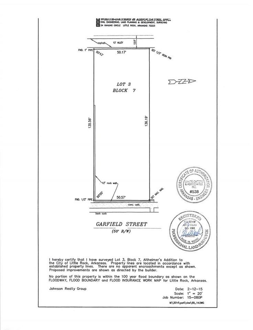 50X135 Vacant Lot in the Heights zoned residential.  Alley Access, Level Building Site.