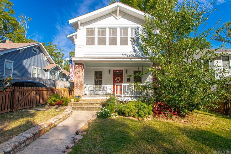 Live in the Heart of Hillcrest within walking distance to dining, shopping, and school! Enjoy the neighborhood from the large covered front porch with picket fence yard. Beautiful well maintained home with open kitchen, dining, and living perfect for entertaining. Office(or 4th bedroom) and half bath are on main level. Off the large kitchen is a walk in butlers pantry for extra storage. Upstairs are three bedroom, 2 full baths, & laundry room. Primary bedroom has large walk in closet, updated bath, and a sun porch that could be used as a study or nursery. Backyard has covered patio area, storage room, and is fully fenced. Roof replaced in 2020, new paint on exterior and interior and new flooring upstairs. see agent remarks for showings