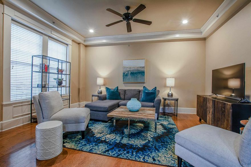 Welcome to a beautiful blend of histortic, architectual design, fabulous contemporary decor and loft-style living reminiscent of New Orleans French Quarter.  This two-bedroom apartment with balcony is spacious and comfortable.  The unit is fully furnished.  One-year lease required. No pets.  *Agents Review Remarks*