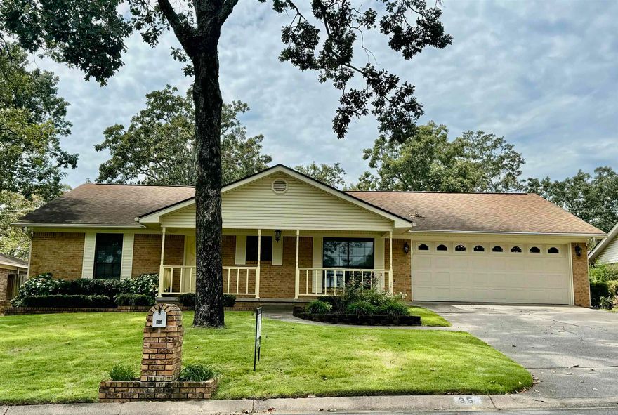 Tour this well maintained home today!  3 spacious bedrooms, 2.5 bathrooms, vaulted ceilings in the family room, kitchen/dining combo with breakfast bar, dedicated home office with optional garage entrance.  From the 300 sf sunroom (not included in the home's square footage) you can enjoy the views of the manicured yard and lush lawn as well as the 18'x36' in-ground pool with heater. The 12'x12' building to the rear of the property is ideal for extra storage or use as a workshop. Lawn sprinkler system. Hot water recirculating system.  AND with the option to select the replacement flooring this is a great opportunity for a buyer to add their personal touch and style! Close to Oakbrooke pool, Sherwood community pond and Bill Harmon Rec Center.  See Remarks.