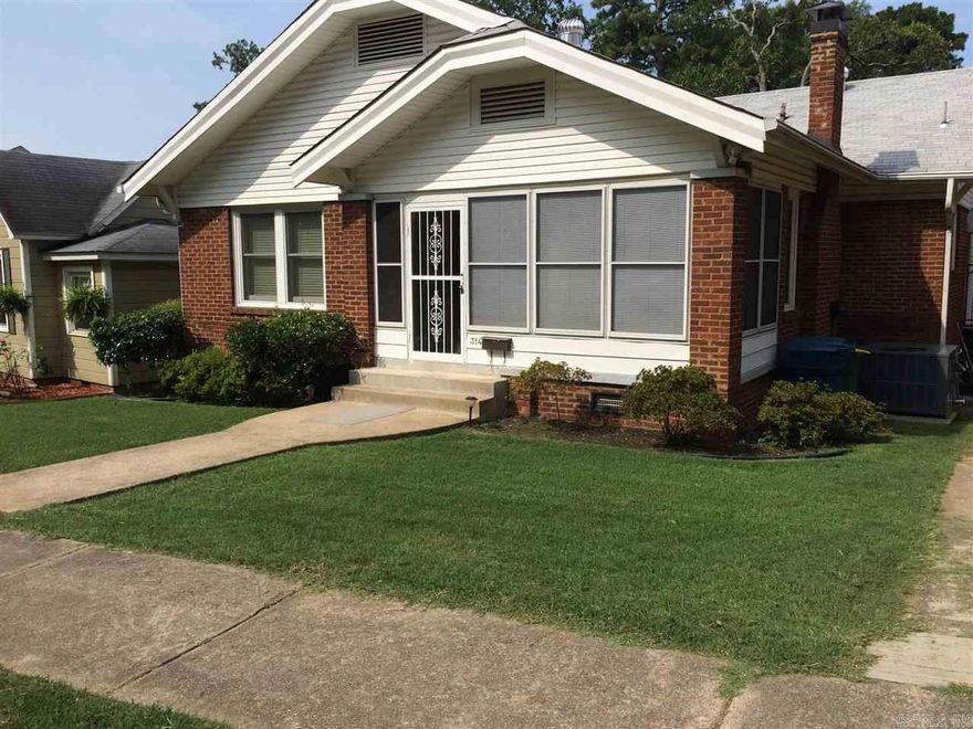 This is a quaint and neat 1920 Circa Style with modern updates , many custom upgrades to the kitchen includes kitchen island with black granite counters, custom built with pull out trash bin and drawers for storage, painted wood cabinets, washer & dryer ,refrigerator, original tiled bathrooms. 10 ft ceilings w/recessed lighting, trim, insulated windows closets w/above storage area, pocket doors large fenced in yard.