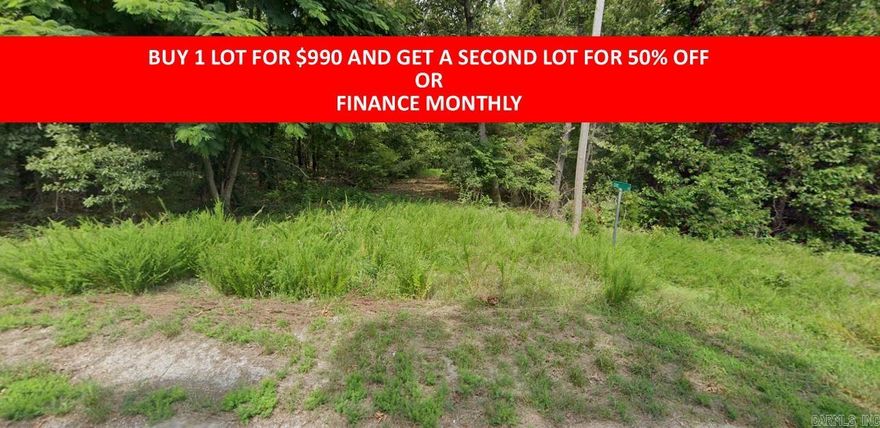 Buy one lot and get 50% off an additional lot! Owner-finance for easy terms. Cash buyers can pay by debit or credit card as well. Nice lot to develop or hold for future value. Public water and electric are available to run to property and will need septic. Owner/agent. No mobiles allowed. 600-2500 minimum build size on any other type of home, depending on subdivision. Finance is $100 down and 10 months at $99 and closing costs are included. Lots marked with red banner are part of promotion. No limit on lots. Buyer responsible for any/all taxes and lots sold "as-is". Quit claim deed conveys.  Parcel ID# 215-14191-000