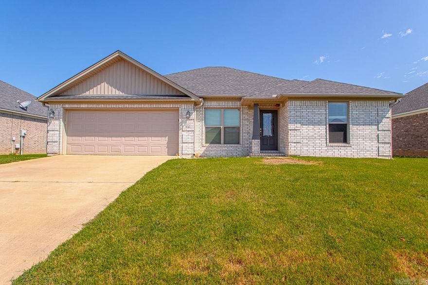 Welcome home! 4 bed 2 bath brick home with a 2 car garage. Large living room and kitchen. Beautiful cabinets, countertops, updated appliances, and an island in the kitchen. Master bedroom features jack and jill sink, jetted tub, walk in closet, and a shower. Large guest bedrooms. Fenced in backyard with covered back porch and concrete pad. This home is move in ready, schedule your showing today!