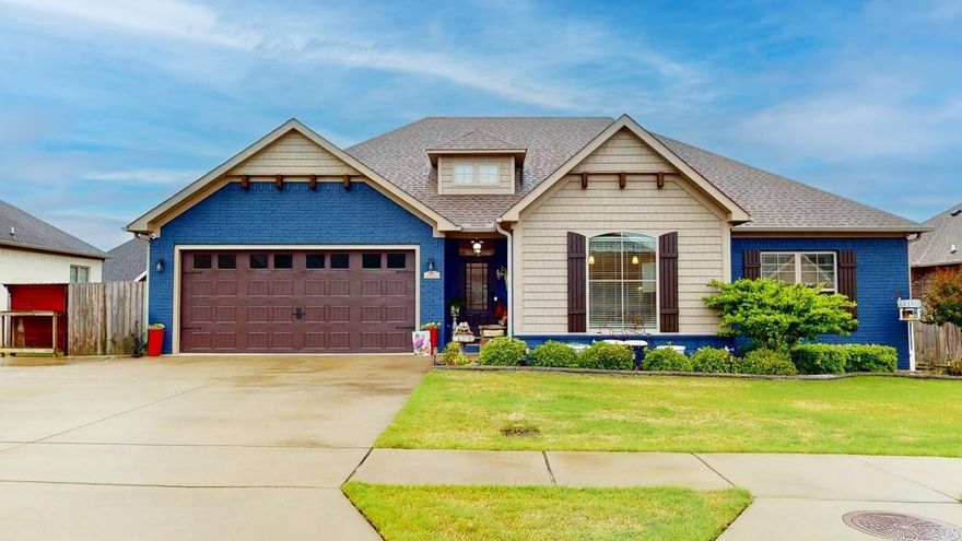 Nestled in the middle of Salem Oaks Sub. on a 0.24-acre lot, this stunning 2018-built home offers 3 bedrooms, 2 baths, and 2,074 square feet of modern comfort. The new front door offers extra natural light and guides you into the foyer. You will find that this home features polished concrete floors throughout all living spaces, gleaming granite countertops in a large eat in kitchen offering plenty of space for extra furniture, lots of cabinets, and a fridge that conveys. From there you will discover an open concept floor plan perfect for entertaining that opens into a spacious living room and split floor plan which provide privacy and flow. Oversized Primary bedroom offers an en-suite bathroom with a double vanity, walk in shower, soaking tub, and walk in closet. Across the house, you will find two guest bedrooms with exceptional closets and a full bathroom in between. Don't miss out on all the extra closets throughout this home offering an abundance of storage while the separate laundry room adds convenience. Step outside to enjoy a covered patio in your fully fenced backyard, and park with ease in the two-car garage. This home truly blends style, space, and functionality.