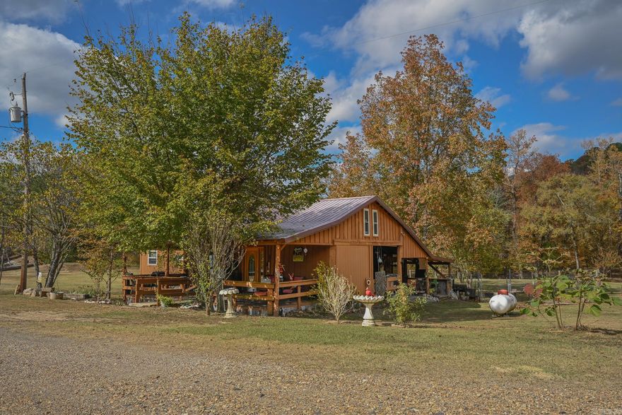 Cozy 2-bed, 1-bath cabin on 6+/- acres bordering the Ouachita National Forest in Oden, AR. Enjoy serenity, privacy, and endless recreation with nearby trails, rivers, and abundant wildlife, bears & big bucks often spotted! Features include a wet-weather creek, covered porch, RV hookup, and a cleared building site with power already run to it. Perfect for a full-time home, weekend getaway, or Airbnb retreat.