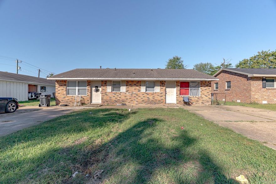 Investor Special – Duplex Investment Opportunity! Welcome to 1809 National Rd in Jonesboro, a well-maintained brick and siding duplex featuring two 2-bedroom, 1-bath units. Both units are currently occupied, providing immediate rental income for investors. Each unit offers LVP flooring throughout and separate utilities, with tenants responsible for all utility costs. Apartment B has been updated with new flooring, trim, and paint, creating a clean, move-in-ready space for tenants. Built on a durable slab foundation, this property offers easy maintenance and long-term reliability. Conveniently located near schools, shopping, and major highways, it provides strong rental demand and consistent performance for any portfolio. This property is part of a large investment portfolio between West Memphis and Jonesboro, AR. The seller prefers to sell the portfolio in full but may consider smaller packages after a few weeks if no full-package offers are received. Contact agent for rent rolls, lease details, and full package information.
