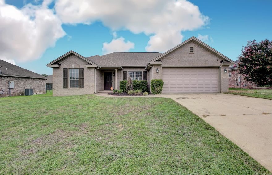 Welcome to 2431 Canterbury Court, a beautifully maintained 3-bedroom, 2-bathroom home in a prime Cabot location. This all-brick residence boasts a desirable split floor plan, perfect for both privacy and functionality. The spacious living area features laminate flooring, offering both style and durability, while the kitchen is adorned with stained wood cabinets and includes a refrigerator. The master bedroom is a true retreat, complete with a tray ceiling and a generous walk-in closet. Outside, you'll find a privacy-fenced backyard with a patio, ideal for relaxing or entertaining. This home is  situated in a fantastic location, providing easy access to downtown, the highway and all that Cabot has to offer. Don't miss your chance to make this wonderful property your own!