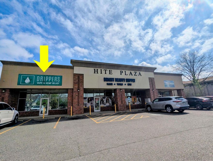 Located one block south of the Malvern and Grand intersection, this high-traffic location features professional building appeal and ample on-site parking. The interior layout includes a large front area, two private rooms, and a dedicated restroom, making it suitable for either retail or office use. The monthly rent is $1,200 with available lease terms of two or three years.