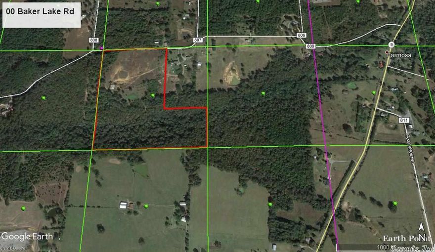 30.5 +- acres.  About 11 acres of Pasture and about 19 acres of woods.  Deer and Turkey are abundant on the property.  There is an old mobile home on the property with no value.  Currently used to hunt from or for shelter for sleeping.  Property has a wet weather creek running through the woods toward the south side.  Great place to weekend hunt or take a quick deer break early or late in the day.  Close to Clinton, Bee Branch, Formosa.  Rural but not too rural.  Good site for cabin or home.  Make it yours!