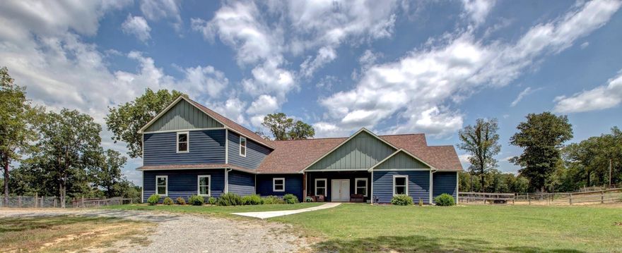 Modern Farmhouse on 7.7 Acres — 4,213 Sq Ft of Luxury Living in Mabelvale (ZIP 72103) Welcome to your dream retreat. Nestled on 7.7 serene acres in Mabelvale, this 2021-built modern farmhouse combines timeless style with today’s most sought-after finishes. With 4,213 square feet, 3 bedrooms, 3.5 baths, and expansive living areas with premium finishes throughout, this home blends rustic character with upscale comfort. Home Highlights Open-concept great room with soaring ceilings, custom beams, and abundant natural light. Custom wood ceilings add warmth and character throughout the living spaces. Chef’s kitchen with high-end appliances, oversized island, epoxy river oversized island and butcher block countertops, and butler’s walk-in pantry. Epoxy river kitchen countertop — a true showpiece — with all-bottom-drawer cabinetry for ultimate function. Butler’s pantry designed for a second refrigerator and a dedicated coffee/tea station. Spacious great room anchored by a stunning fireplace (with a matching outdoor fireplace for entertaining). Owner’s suite retreat with dual vanities, soaking tub, and a walk-in custom shower. Upstairs bonus room: nearly 1,000 sq ft open-concept space with