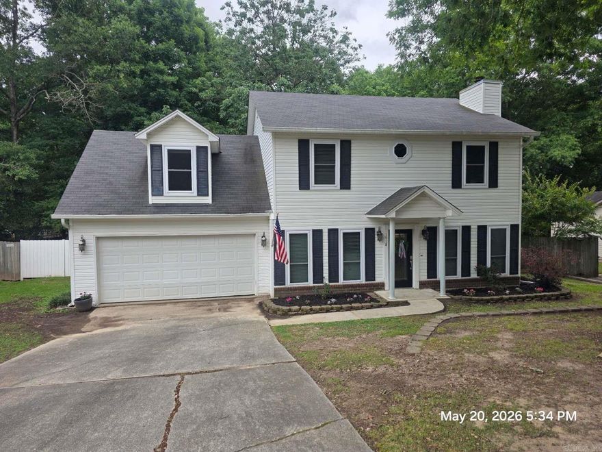 Well maintained house in a quiet, established neighborhood. Has been updated with new windows throughout in the last 5 years. New roof, garage door, and heat/air unit in the last 10 years. Large backyard, with back deck, and 2 car garage. Gas fireplace in living room. Formal dining room as well as breakfast nook. Bedrooms and closets are spacious. Master bathroom with jetted tub and separate shower.