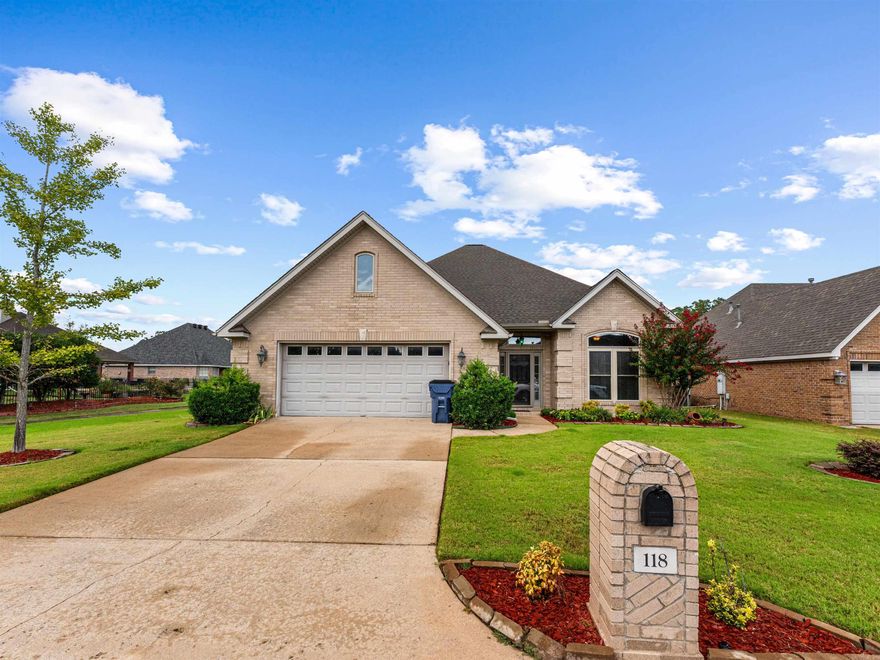 Beautiful inside and out! One level 3 bedroom 2 bath + office/study, seperate dining, eat-in kitchen with island open to great room w/fireplace, large primary suite with very large closet, master bath w/double vanities and whirlpool, beautiful crown molding throughout, new windows - 2016 with transferrable warranty, carpet, tile and wood floors, covered patio and professionally landscaped.  Fish in the pond right out back. House is located in the Country Club of Arkansas subdivision so get your golf clubs ready! SELLERS VERY MOTIVATED!