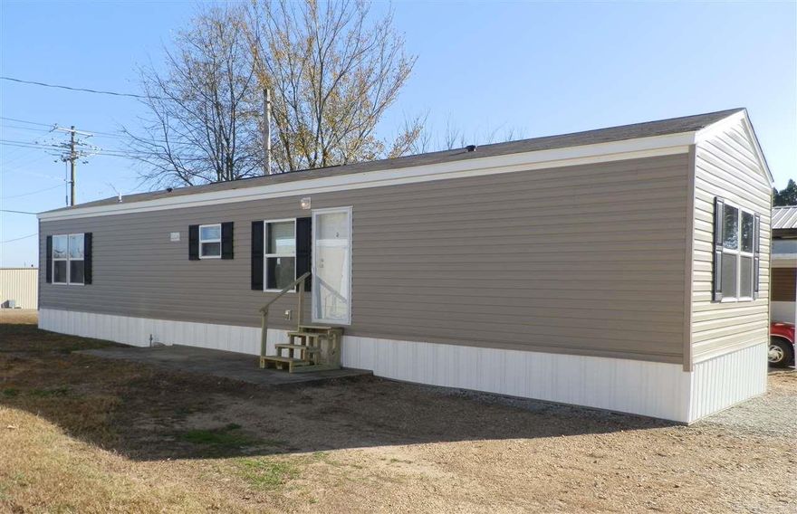 Be the first occupant of this new mobile home. Cable ready, Air conditioning, refrigerator, washer/dryer hookups, electric range, electric heat. No pets. Not HUD Section 8. Interested persons must apply with Property Manager. Application charged for tenant screening.