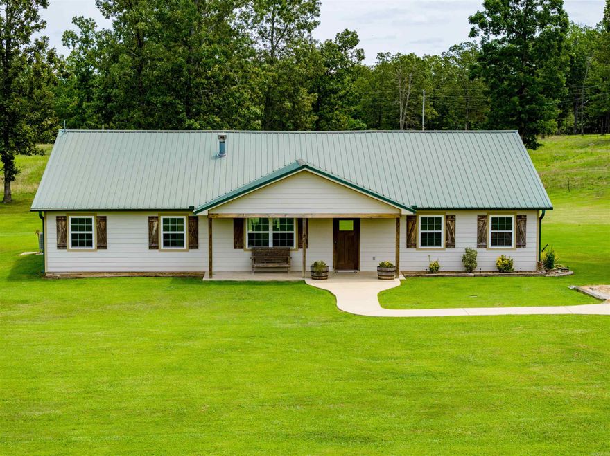 165 +/- Acre Cattle Ranch!This ranch is a very well-manicured farm with about 80 acres of pastureland, some of which are used as hayfields, and the remaining acres are made up of a mixture of hardwoods.Woods have a firebreak around them.The property is fenced, cross-fenced, with two ponds, a 30 by 36, 5 stall barn with a feed room and a rollup door, multiple working coral setups, and every field has a freeze-proof water tank with a shutoff valve.This makes working cattle and managing cattle run smoothly.  Fields have been fertilized and sprayed yearly with trails throughout the farm so that you can drive anywhere on the farm at any time of the year!When you enter the gate off the main road, you will return to the house, where you sit off the road looking over the gorgeous pasture and a pond!You will see the house and the shop.This home was built by the seller in 2012 and has a metal roof, concrete board for siding, gutters, stone countertops, Next (FIBER Internet), NAEC Electric, and a Well for water!With 5 bedrooms, 2 full baths, a large living room, laundry room, dining room, and that nice open kitchen with a eat at bar, two porches, and views!Guest house,1 bed 1 bath, with shop.