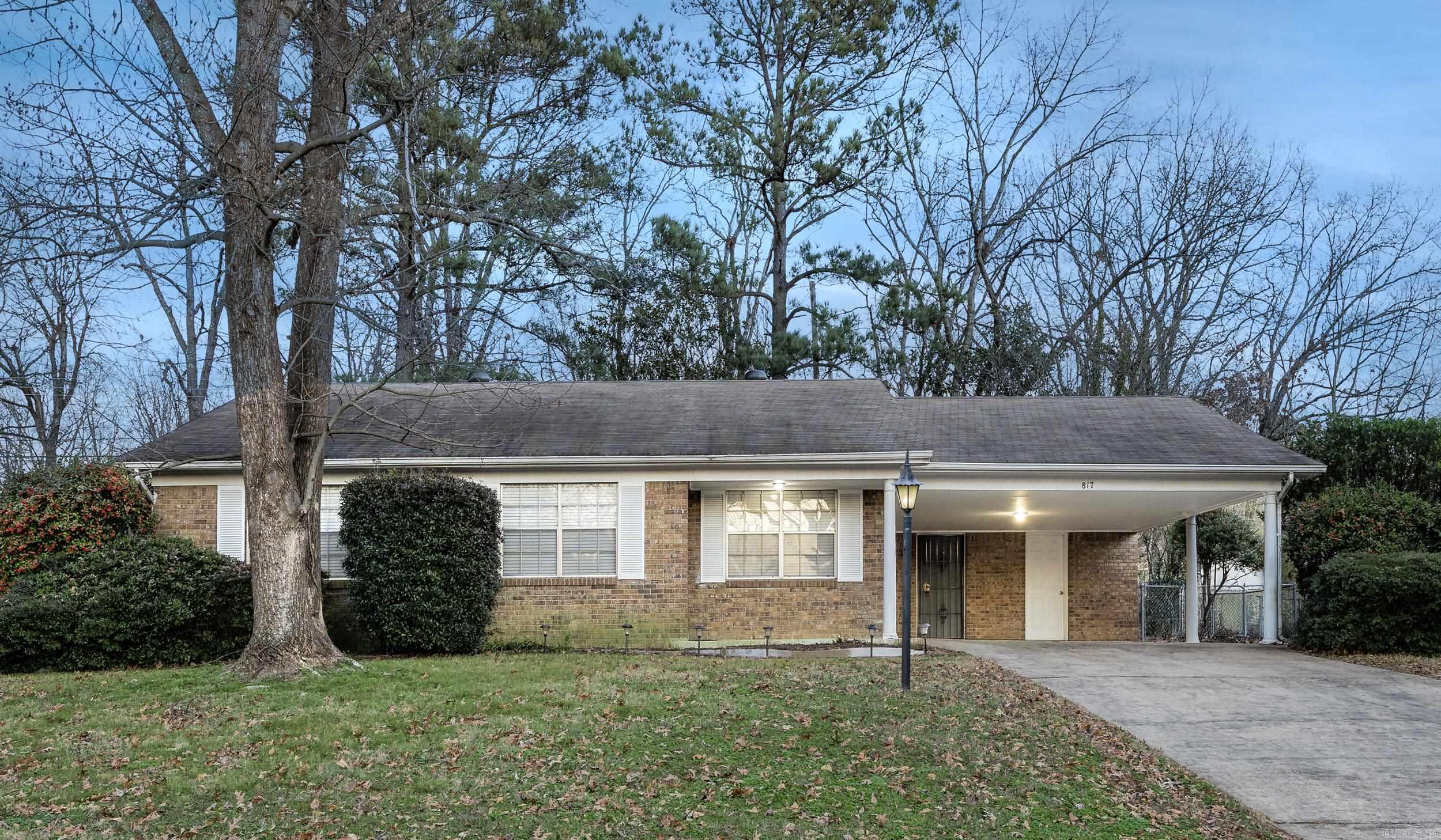 Classic one level conveniently located in Briarwood near shopping and restaurants. Approx. 1644 SF with 3 bedrooms and 2 full bathrooms. Living and dining room. Updated kitchen with smooth top range, built-in oven, dishwasher, refrigerator and a breakfast bar opening to a cozy den. Fenced backyard with a patio. 2 car carport with storage room. Add your personal touches to call this your home! Home to be sold "as is". See agent remarks.