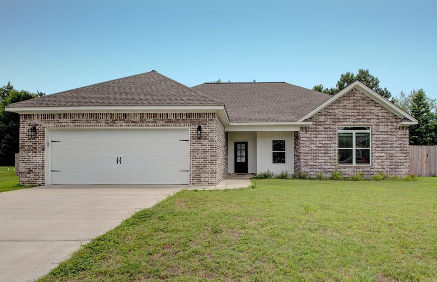 Lovely 2-year-old one level.  Open floor plan with living room flowing into kitchen.  Spacious island with quartz counter tops and lots of cabinetry.  Primary bedroom is large and so is the bath with double vanities and free-standing tub.  Stand alone shower and great closet space.  Big back yard.  Hurry to see it!