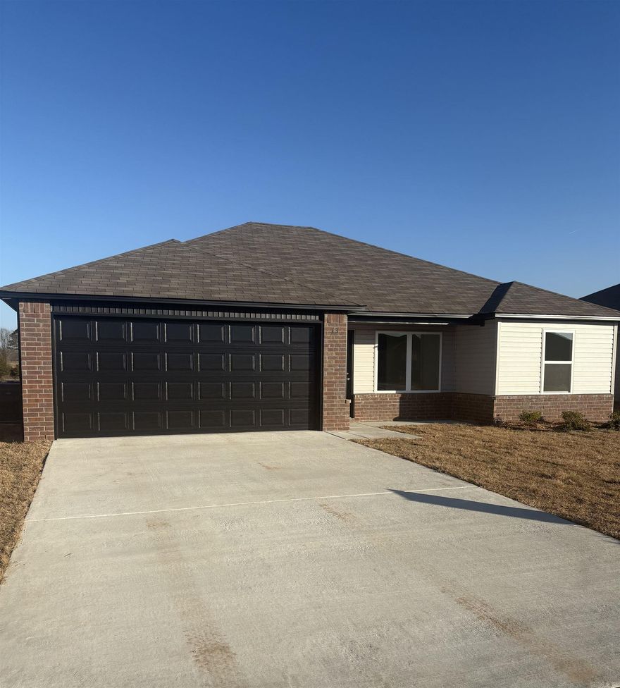 Discover the captivating Franklin plan, renowned for its charming covered front porch and meticulously landscaped front yard that enhance its curb appeal. This home boasts an open floor plan with 3 bedrooms and 2 bathrooms, providing a spacious and inviting living environment. The expansive family room serves as a central gathering space, perfect for relaxation and entertaining guests. The kitchen is a highlight, featuring a beautiful design and equipped with energy-efficient appliances, ample counter space, and a spacious pantry—ideal for preparing and enjoying delicious family meals and snacks. Explore more about the Franklin plan today and envision how it could elevate your living experience!   **SEE SHOWING REMARKS & AGENT REMARKS FOR IMPORTANT INFORMATION**