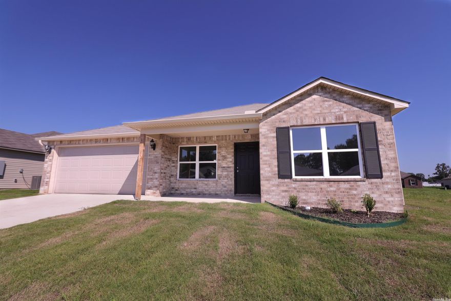 This move in ready new construcion 4 bedroom 2 bath Carnegie II has an open floor plan and the master bedroom is split from the other 3 bedrooms. Master bath includes a walk in closet.   Living room is spacious and is open to the kitchen which has white shaker cabinets and a modern gray and white counter top.  Luxury vinyl plank in all areas of the home excluding bedrooms.  This home comes with a 2-10 homebuyer's warranty that includes 1 yr. on workmanship, 2 years on mechanicals, electrical, supply and waste piping and 10 years on foundation.  Located just off Paragould Dr./Aggie RD intersection.