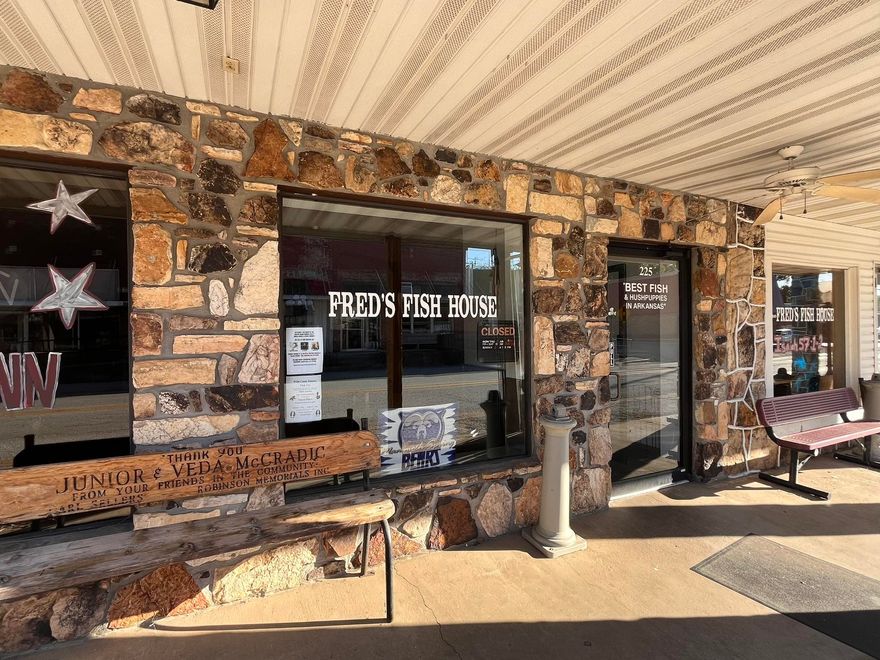 This Family-owned business opened their doors in 1988 and have been in continuous operation to date. Expansion and remodel in 1993 with annual updates and improvements the family and employees hope to pass this business on and see it be a continued success. A Turn-Key Opportunity the restaurant serves 134 at any one time with regular regional traffic from both Arkansas and Missouri.  The Spring River draws fishermen and floaters from Memphis, Jonesboro, Mtn Home, Fayetteville, Springfield and beyond. Mammoth Spring Chamber's Classic Car Show and 2 top notch High School programs draw fans and opponents who are eager to have the "Best Fish and Hushpuppies in Arkansas" before events and games on most weeknights plus playoff weekends. Commercial kitchen, tables, chairs, walk-in freezer and refrigerator, numerous coolers, cash register, inventory and unfinished 25x68 upstairs living quarters all included. See documents for details.