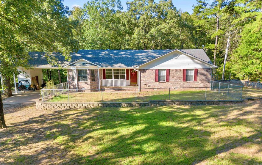 Wonderview School District! This 3/2 is situated on 4 peaceful country acres!  Very secluded.  All kitchen appliances convey. Wood floors in living room and all 3 bedrooms.  Kitchen and bathrooms have tile flooring. All electric!  Roof replaced in 2018.  Central heat/air replaced in 2020. Living room painted 2 years ago and bedrooms were painted about 4 years ago. Master has a large walk-in closet and it's own full bath. Wood deck out back just freshly painted! Fenced front yard. All brick for low maintenance.