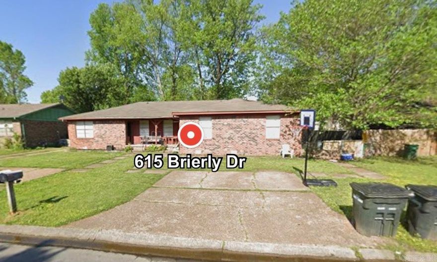 Investor Opportunity! This duplex at 615 & 617 Brierly Dr in Sherwood, AR, an income-producing property offering a fantastic opportunity for investors. Built in 1980, this single-story, multi-family dwelling features 2,485 sq. ft. of living space and sits on a 7,841 sq. ft. lot in the established Royal Manor subdivision. Each unit is 3 bedroom, 2 bathroom, and currently leased, providing immediate rental income. The property boasts central heating and air, masonry exterior walls, and carpet/tile flooring. Conveniently located near Sherwood Elementary, Sylvan Hills Middle & High Schools, this duplex is an excellent addition to any investment portfolio. Don't miss out on this turnkey rental opportunity!