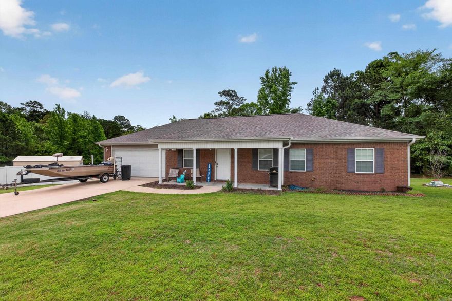Beautifully maintained 4BR/2BA home on cute cul-de-sac! This move-in ready home features an open-concept floor plan with spacious living area, wood-look flooring, neutral paint tones, and abundant natural light. The kitchen offers ample cabinetry, black appliances, and a functional layout perfect for everyday living. The private primary suite provides a comfortable retreat, while three additional bedrooms offer flexibility for guests, office space, or hobbies. Home also features in house safe room to protect your family during a storm. Enjoy the large fenced backyard with an elevated deck ideal for entertaining, grilling, or relaxing outdoors. Mature trees along the back provide added privacy. Additional features include a 2-car garage, wide driveway, and convenient location near shopping, schools, dining, and I-30 access. A great combination of comfort, space, and convenience!