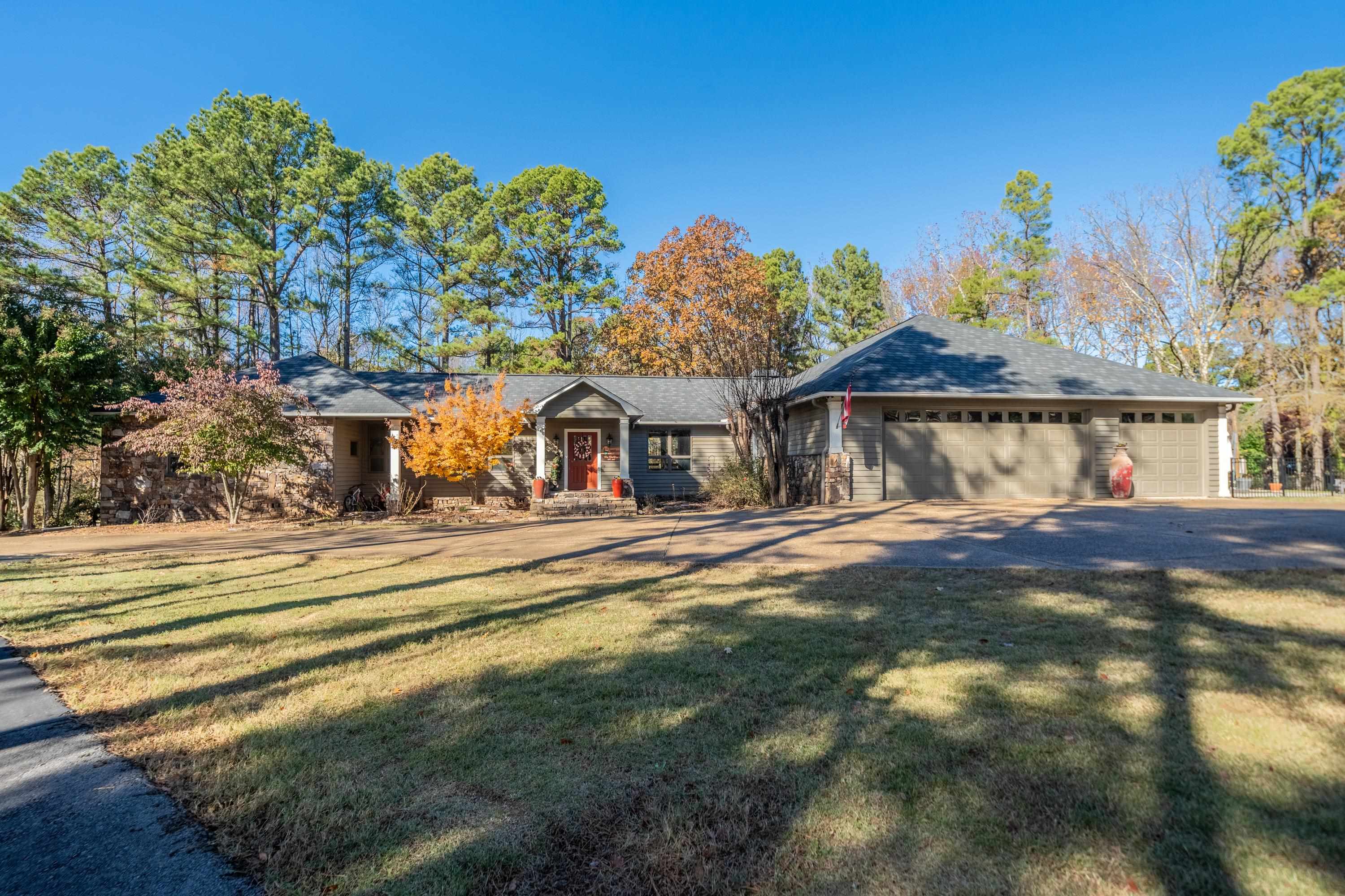 Stunning Craftsman Estate on 3.18 Acres with Pool, Pond & More! Welcome to this exceptional craftsman-style home nestled on 3.18 acres of picturesque land. Perfect for families seeking both adventure and tranquility, this estate offers a unique blend of comfort and outdoor living.The property features a stocked pond, a heated saltwater pool (added in 2021) with a sundeck, bubblers, and a spray water feature, as well as a thrilling zip-line for the adventurous. Recent upgrades include two new HVAC units (2024), additional insulation, and new hot water heaters.The single-level home boasts 4 spacious bedrooms and 3 full bathrooms, with the primary suite situated on one side for privacy and the three additional bedrooms and two bathrooms on the opposite side. Designed for large families, the home offers a formal living room, a den adjacent to the kitchen, and a game room perfect for play and entertainment. A dedicated home office provides the ideal space for work-from-home convenience.The primary suite includes a beautifully updated bathroom with a walk-in shower, jetted tub, and a covered patio that leads to the pool area.This home offers a true sanctuary with room for everyone!