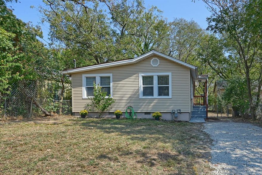 Adorable little home perfect for a first-time buyer or someone looking to downsize.  No carpets in the house, anywhere.  Updated bathroom with new vanity, lighting, fan and medicine cabinet.  New deck, dishwasher and stove, newer HVAC.  Large fenced yard great for kids or animals.  New blinds and paint.  Vinyl siding and windows. Fire damaged home next door to be torn down and rebuilt!  Reasonably priced, make this little house your next home!