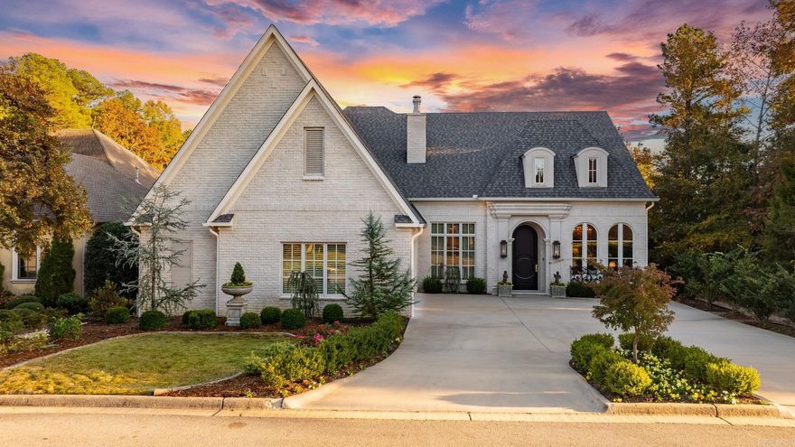 Fabulous home in the gated community of The Arbors adjacent the Chenal Valley Country Club. Stunning decor and handsome exterior combine to offer the ultimate setting for family living and gracious entertaining. Extraordinary living spaces with 12 & 14 ft ceilings, impeccable design and attention to every detail. Beautiful living room and formal banquet dining flow into family room.  Exquisite kitchen with top of the line appliances and large island adjacent breakfast area. Sunroom/den that overlooks pristine backyard oasis with beautiful gunite heated pool and cabana surrounded by lush landscape. Luxurious primary suite on the main level with gorgeous bath and spacious closet. Sep. sitting area off the primary and office. Upstairs two large bedroom and two full bath along with bonus/media which could serve as 4th bedroom. This is truly an exceptional home with impeccable craftmanship and extraordinary elegance. Garage is heated and cooled. Speaker stereo system, full house generator, storm shelter, versa lift in garage. Quality construction by Mary Jane Herr.  Please call for complete list of outstanding amenities. A must see!