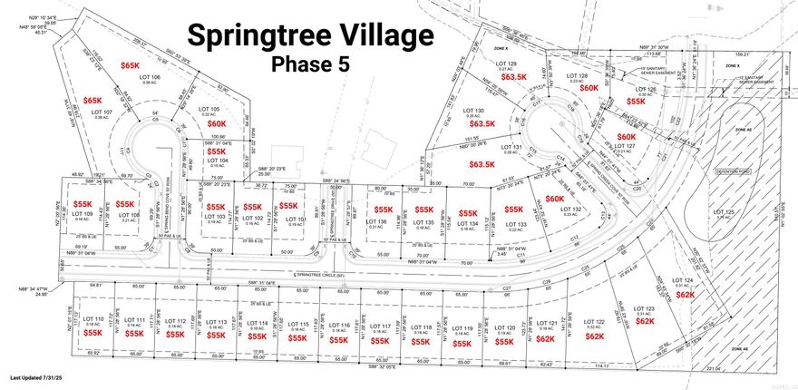 Soon to be gated Springtree Village Phase 5, with entrance at Springtree Dr and Sandbridge Dr. New construction homes with select customization available, including colors, flooring, and light fixtures. Seller is offering a $3,000 closing cost credit on presale lots and homes. Each home includes a 1-year Builder Warranty and offers 3- and 4-bedroom floor plans ranging approximately 1,500, 1,600, or 1,700 sq ft. Standard features exceed typical spec homes and include canned lighting, tray ceilings, ceiling fans with light kits, granite countertops, architectural shingles, garage doors with openers, and fully sheetrocked and painted garages. Optional upgrades may include a fireplace, extra trim and molding, kitchen island, quartz countertop upgrades, double French doors with internal blinds, fully tiled step-in showers, solid surface bedroom flooring, extended covered patios or step-out areas, upgraded appliance packages including washer, dryer, and refrigerator, attic stairs, and floored attic storage. Lot dimensions and acreage are estimated from the plat map; buyers should calculate and verify their own lot size. Taxes are unknown. Model photos are from Phase 4.